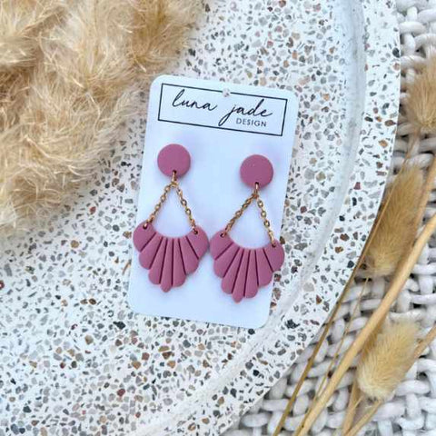 PINK OVAL DANGLES #154