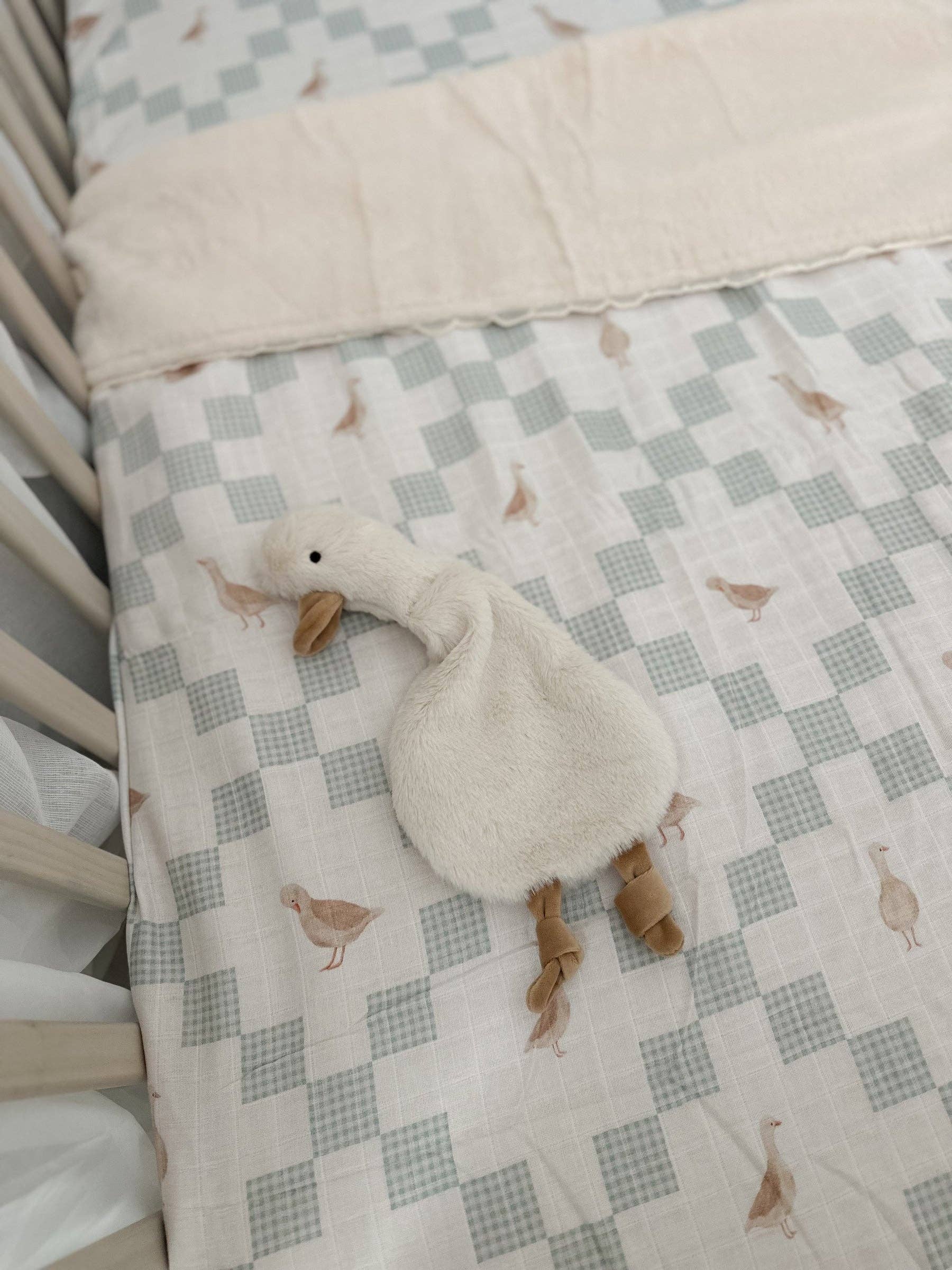 Goosey Gander Fur Lined Cot Blanket