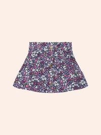MIDNIGHT FLOWER GARDEN CORD SKIRT