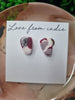 Burgundy & Silver Tear Drop Stud Earring