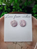 Pink & Silver Marble Stud Earring