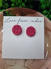 Lipstick Red Patterned Stud Earring