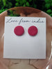 Lipstick Red Circle Stud Earring