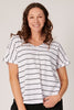 V-Neck Curve Hem Tee