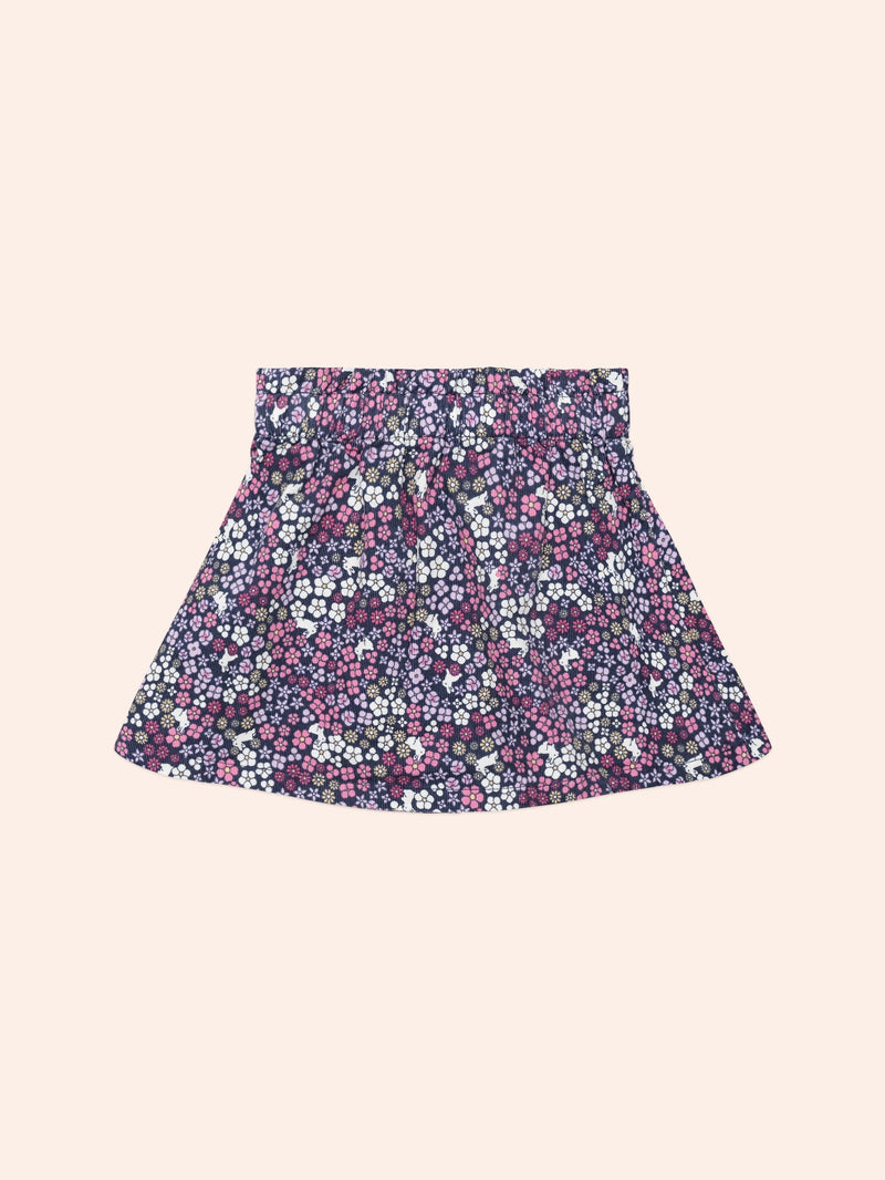 MIDNIGHT FLOWER GARDEN CORD SKIRT