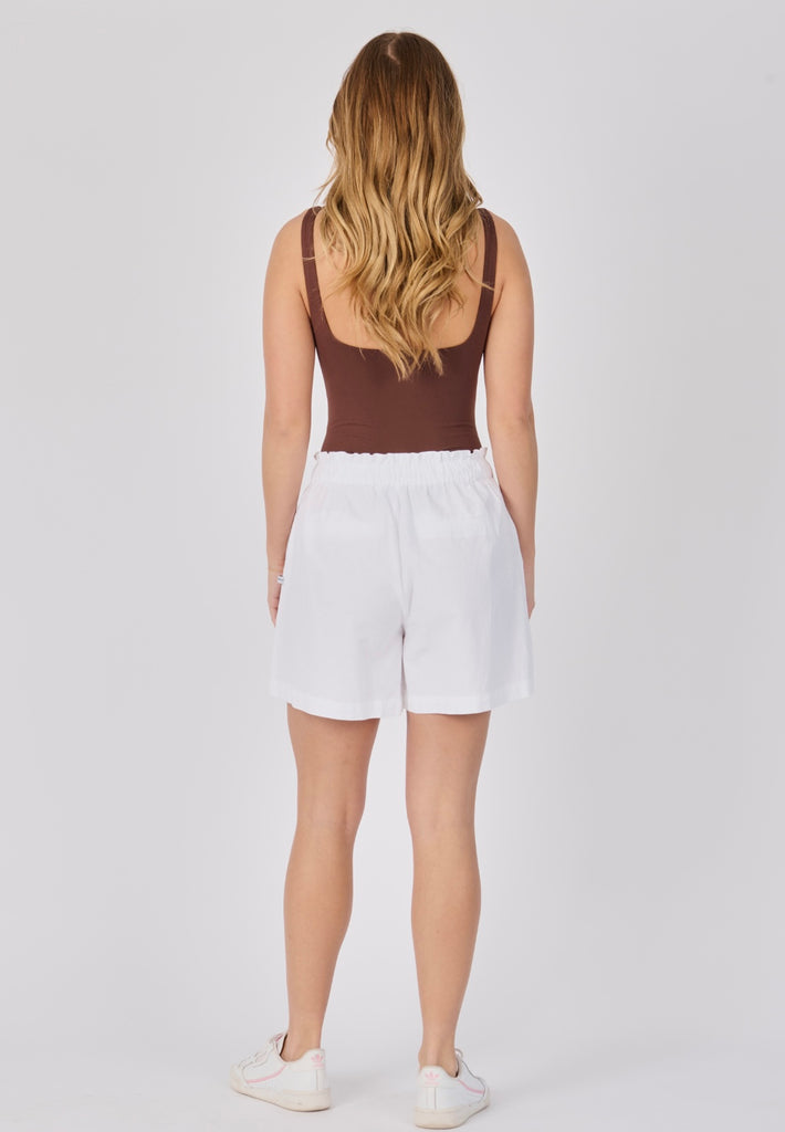 Tie Waist Shorts- White