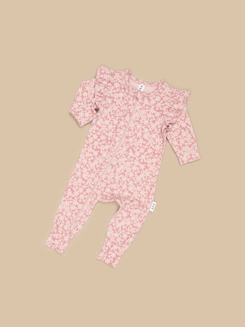 SMILE FLORAL ZIP ROMPER