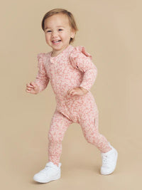 SMILE FLORAL ZIP ROMPER