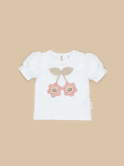 SMILE FLOWER PUFF T-SHIRT
