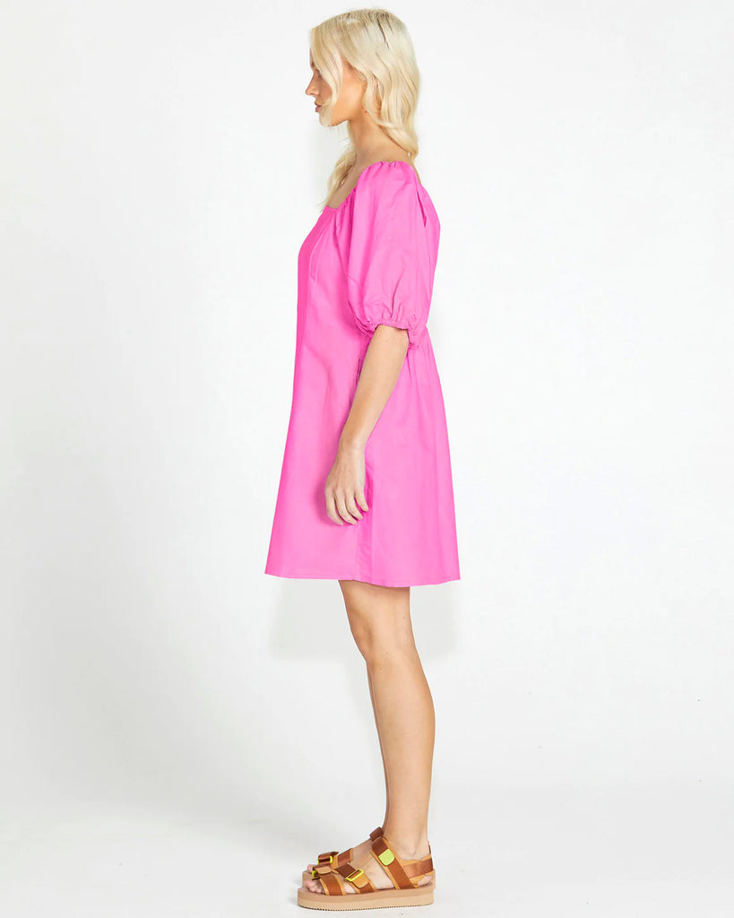 Aria Shirred Back Mini Dress - Pink