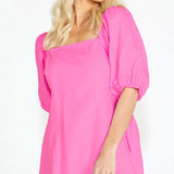 Aria Shirred Back Mini Dress - Pink
