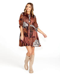 Sindi Shirt Dress - Leopard Mix Print