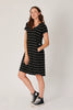 Betty Dress- Black/White Stripe