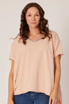 Panel Oversized Tee - Washed Rose