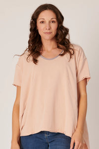 Panel Oversized Tee - Washed Rose