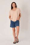 Panel Oversized Tee - Washed Rose