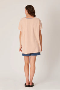 Panel Oversized Tee - Washed Rose