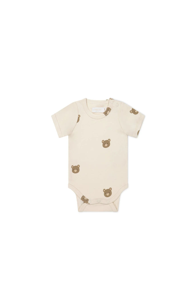 Organic Cotton Hudson Short Sleeve Bodysuit - Bobbie Bear Tofu