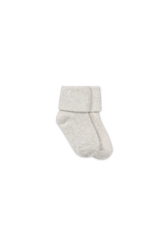 Bobbie Bear Crew Socks - Jacquard Bobbie Bear Cloud/Balm