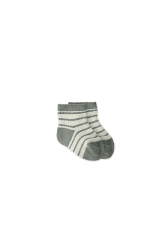 Bobbie Bear Crew Socks - Jacquard Bobbie Bear Cloud/Balm