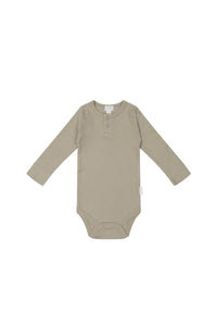 Organic Cotton Modal Long Sleeve Bodysuit-Rye
