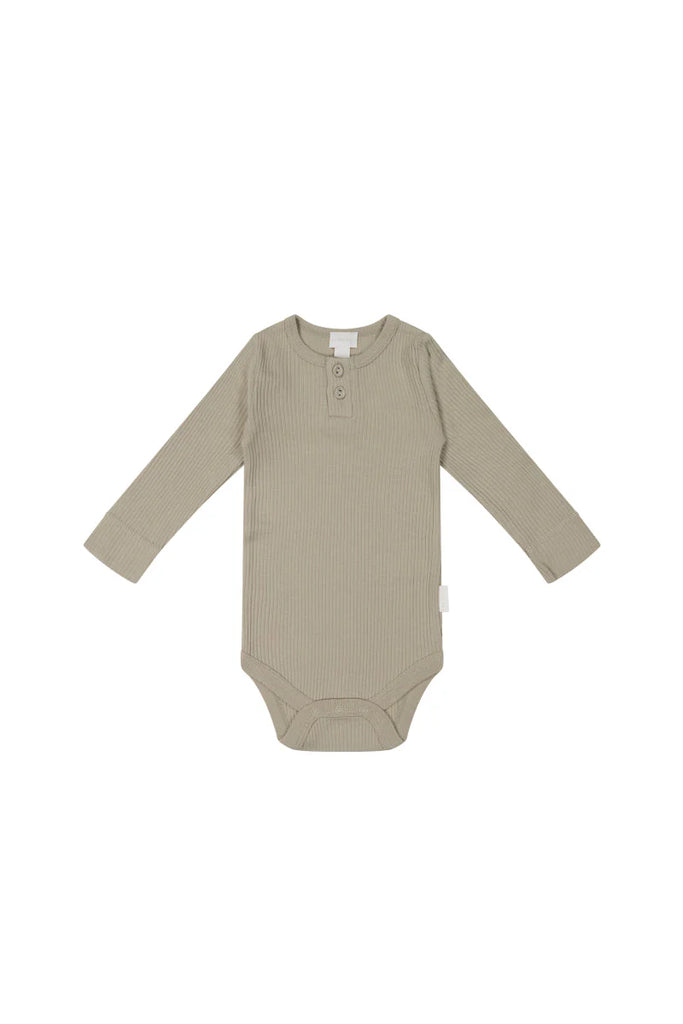 Organic Cotton Modal Long Sleeve Bodysuit-Rye