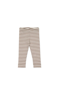 Organic Cotton Modal Legging - Narrow Stripe Tweed/Cloud