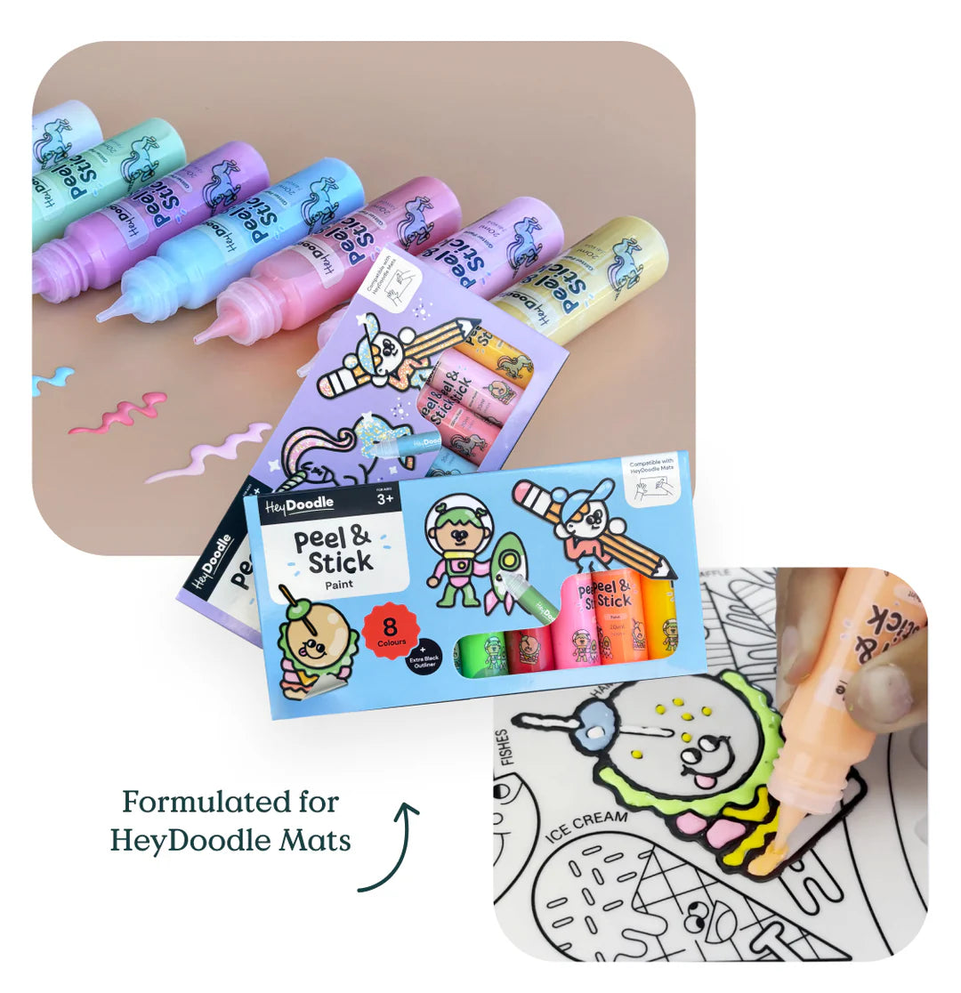 Peel & Stick Glitter Paint - Easy Peel and Stickable Colours