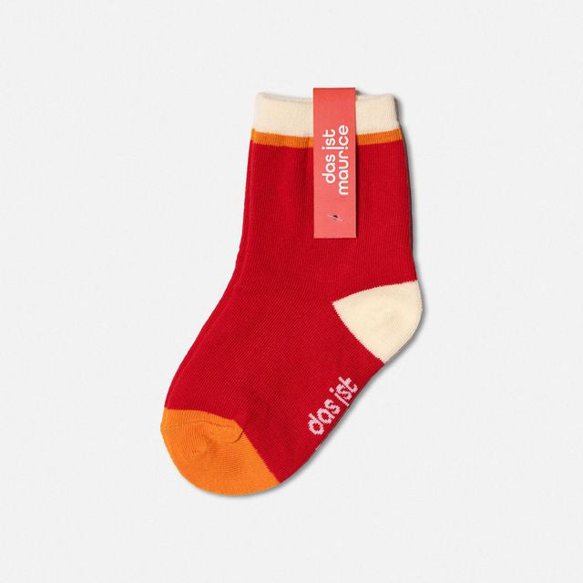 Socks Red & Beige