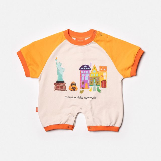 Romper Tangerine & Off White