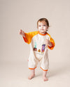 Romper Tangerine & Off White