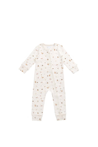 Organic Cotton Reese Zip Onepiece - Forest Gathering