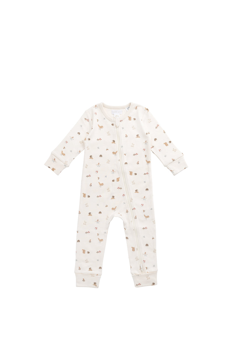 Organic Cotton Reese Zip Onepiece - Forest Gathering