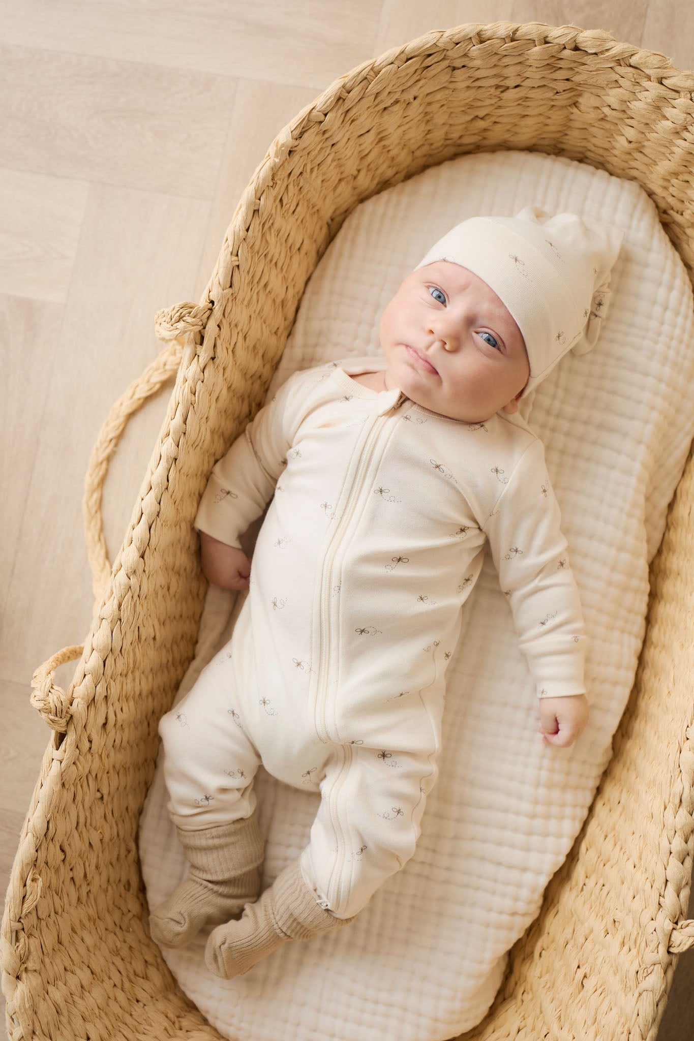 Organic Cotton Reese Zip Onepiece - Bumblebees