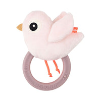 Pink Birdy Sensory Rattle with Teether