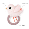Pink Birdy Sensory Rattle with Teether