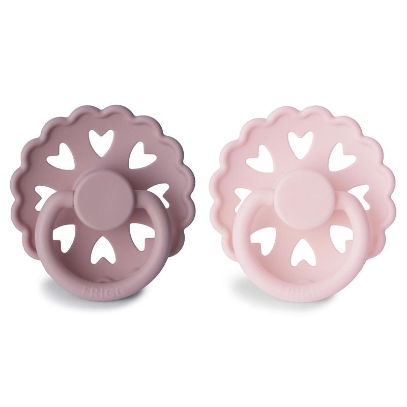 FRIGG Fairytale Pacifier 2 Pack Silicone- Twilight Mauve/ White Lilac