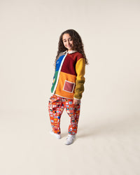 Boucle Coat Colour Block