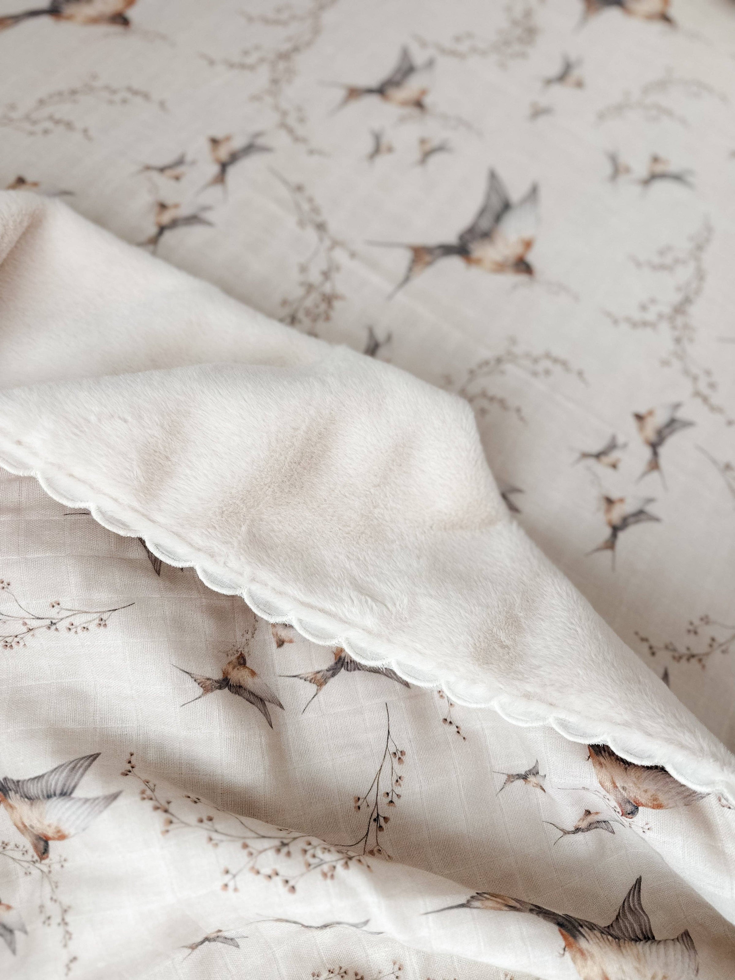 Nightingale Fur Lined Cot Blanket