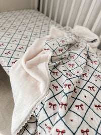 Bow Peep Fur Lined Cot Blanket