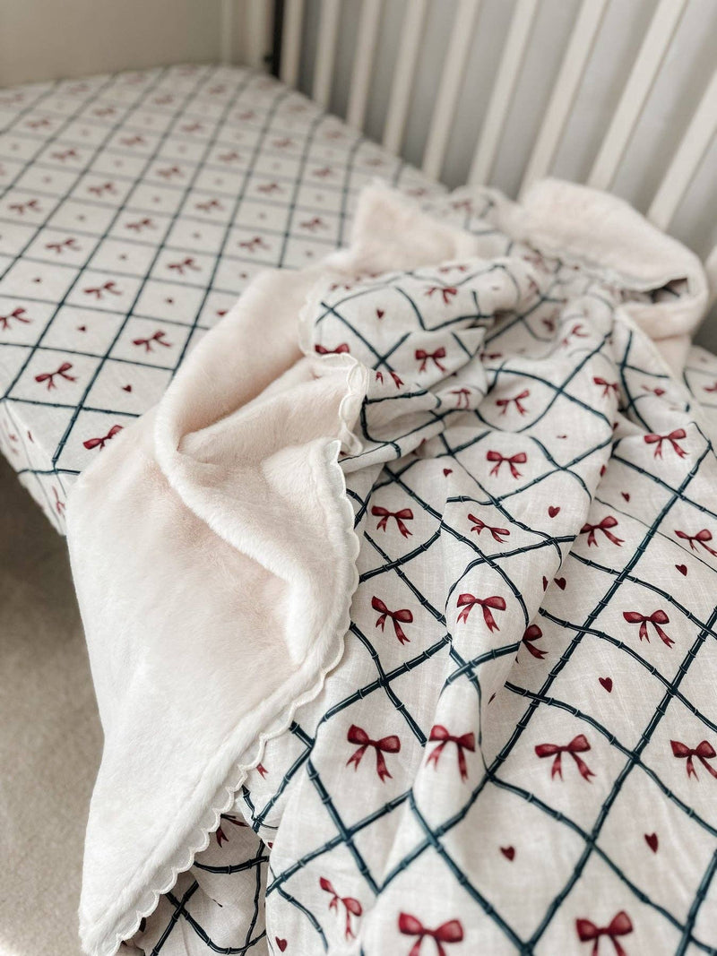 Bow Peep Fur Lined Cot Blanket