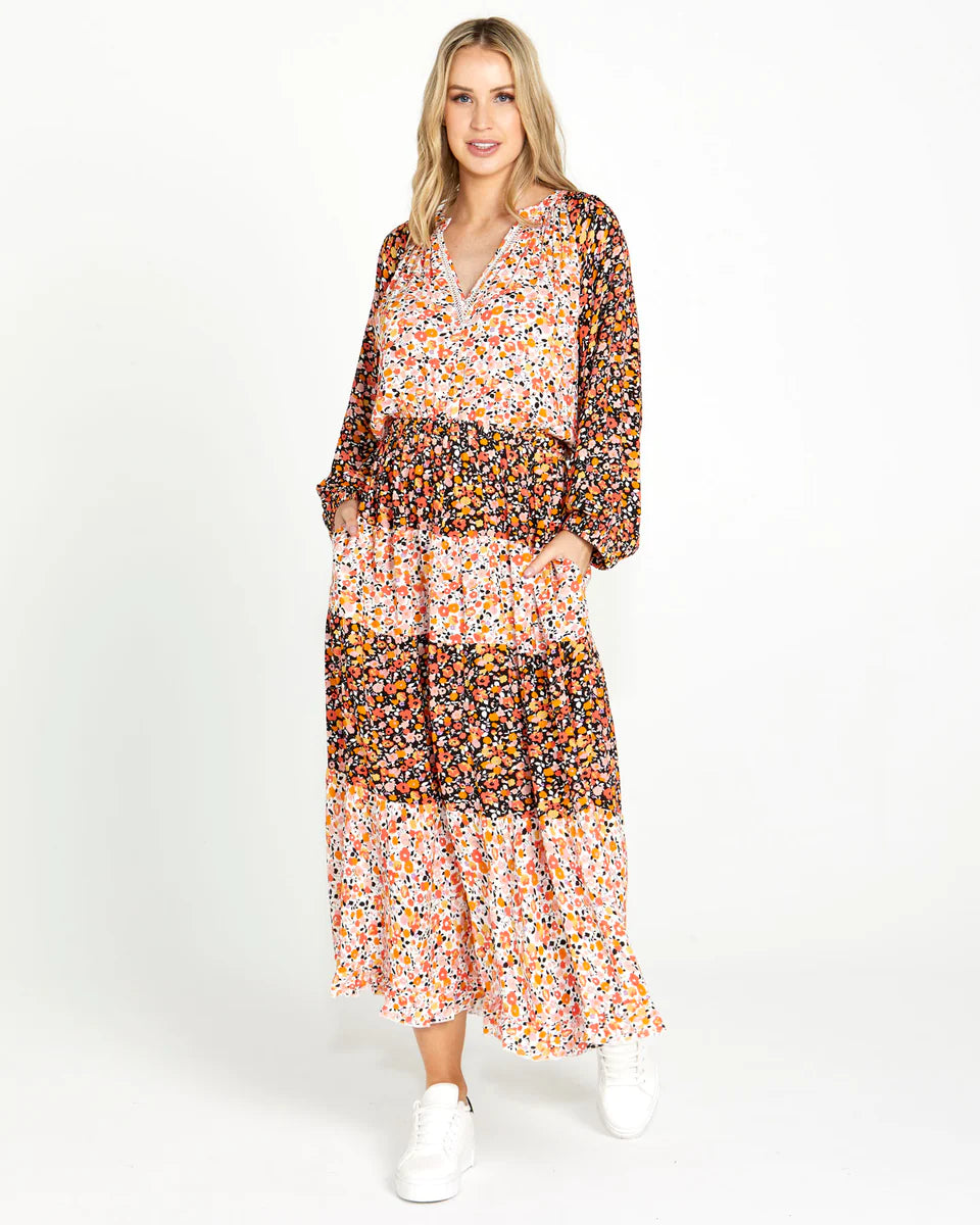 Jemma Tiered Maxi Dress - Multi Ditsy