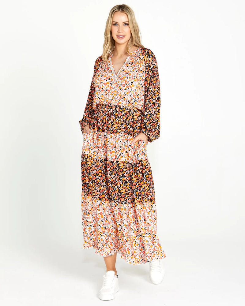 Jemma Tiered Maxi Dress - Multi Ditsy