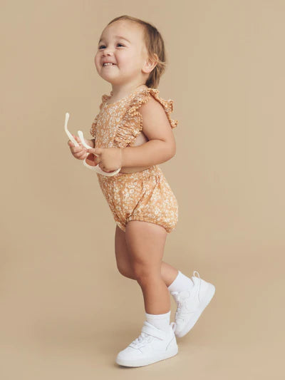FLORAL WARM GLOW FRILL PLAYSUIT