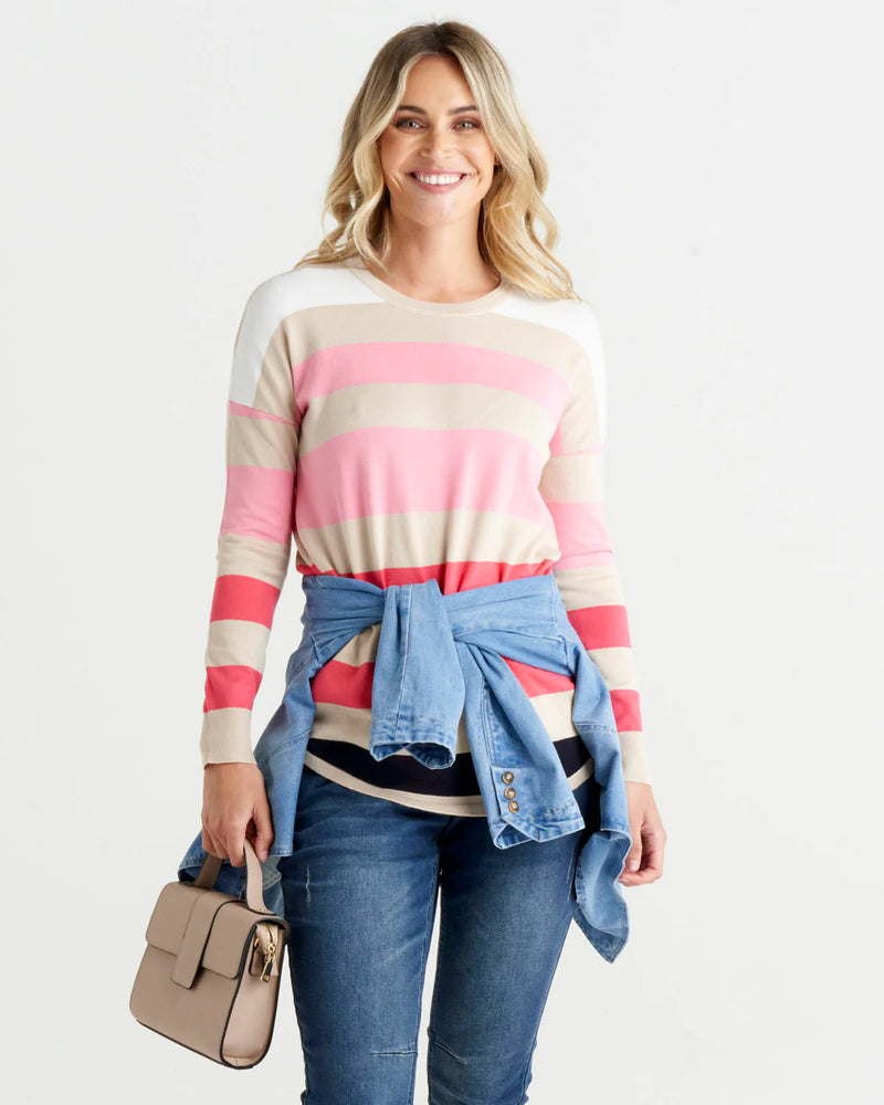 SOPHIE KNIT JUMPER DAWN STRIPE – Love from Indie Clothing