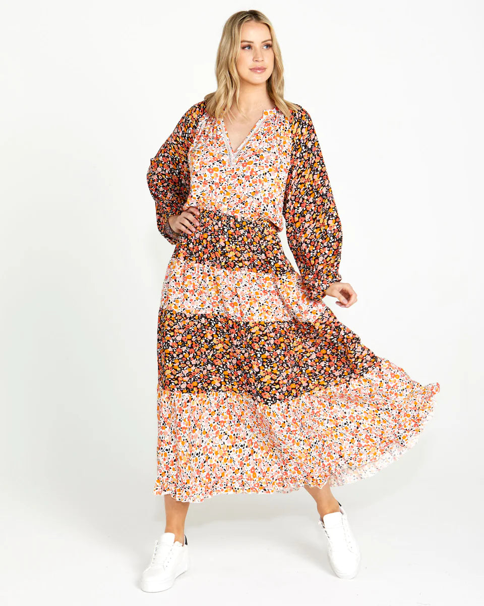 Jemma Tiered Maxi Dress - Multi Ditsy