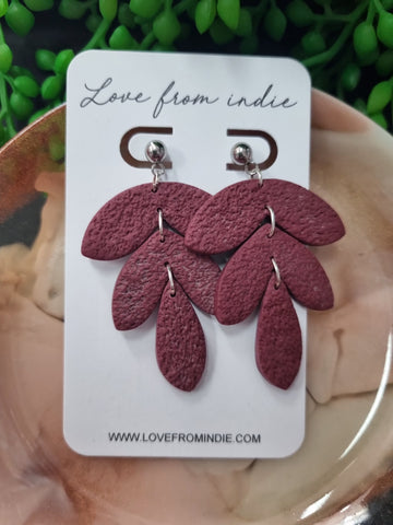 Coral Tear Drop Stud Earring