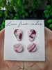 Burgundy & Silver Stud Earring Pack