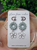 Sage & Silver Flower Dangle Earring