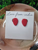 Lipstick Red Tear Drop Stud Earring